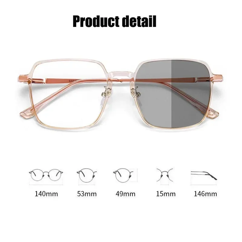 New Fashion Photochromic Myopia Glasses Men Women Color Changing Eyeglasses Anti UV Sunglasses Luxury Short-sighted Eyewear -2.5