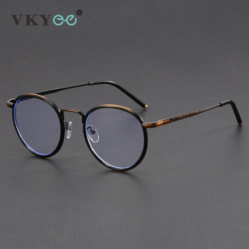 VICKY New Retro Round Geometric Design Men's and Women's Anti-blue Light Reading Glasses Can Be Customized Prescription 1043
