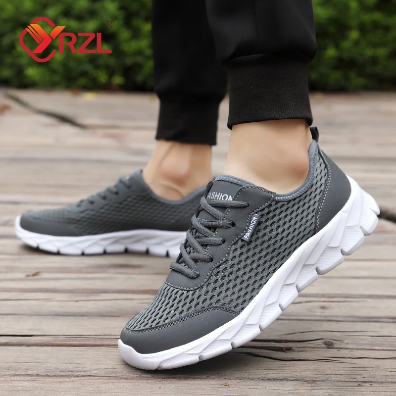 YRZL New Running Shoes for Men Breathable Sports Shoes Light Weight Fashion Summer Plus Size 38-48 Breathable Sneakers for Men