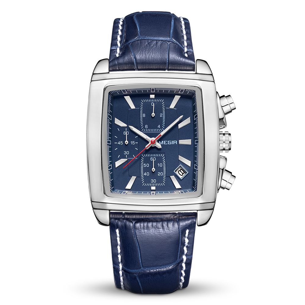 2023 MEGIR Original Watch Men Top Brand Luxury Quartz Military Watches Waterproof Luminous Leather Wristwatch Men Clock