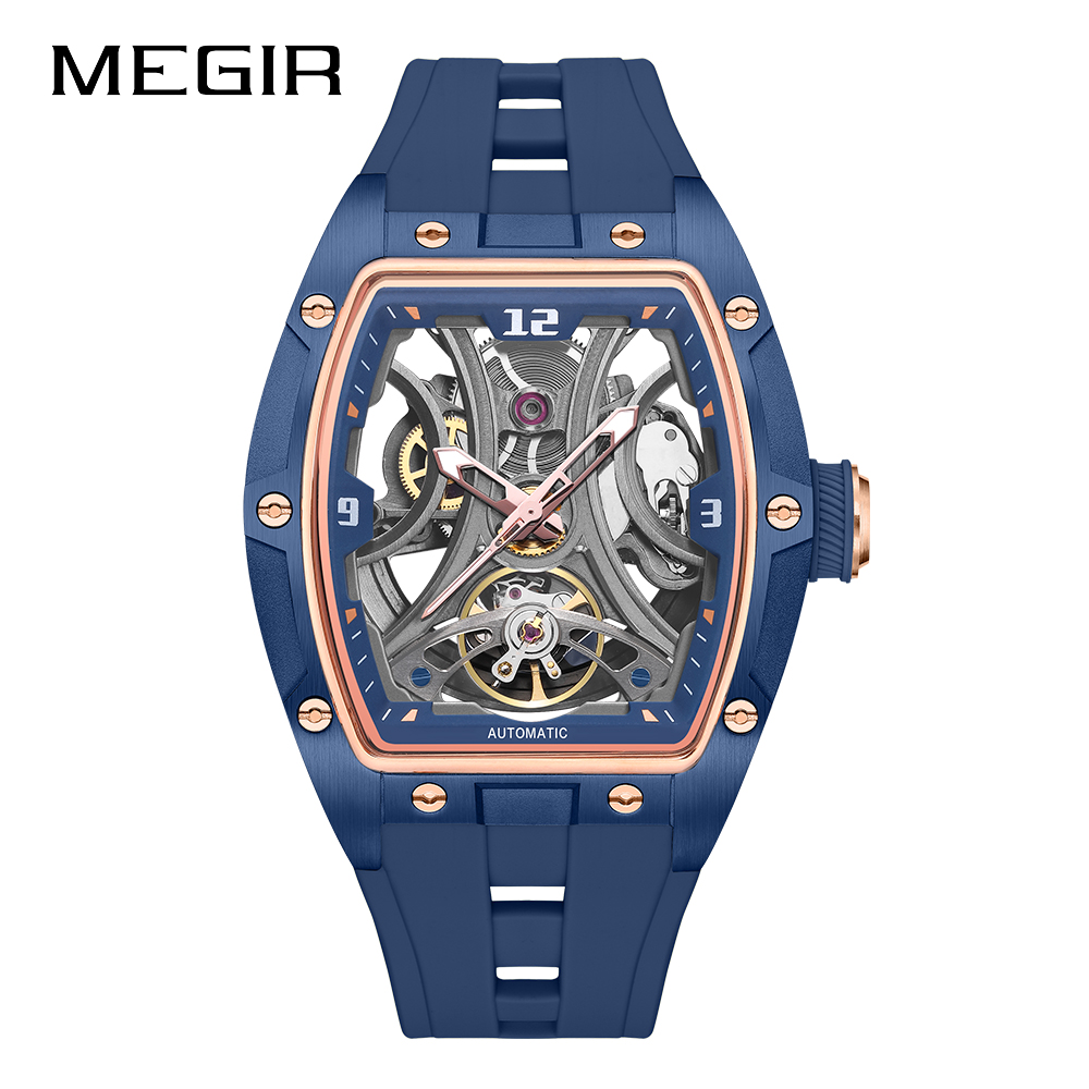 MEGIR New Automatic Watch Men's Luxury Brand Waterproof Business Mechanical Watch Man Silicone Wristwatch Male Clock