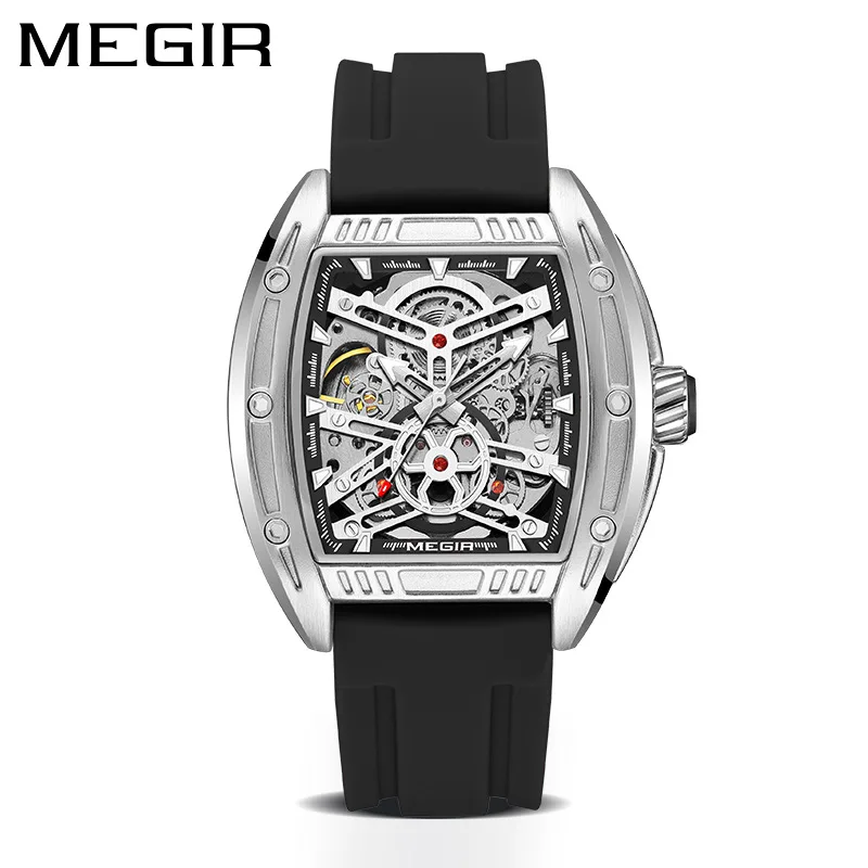 MEGIR 8601 Fashion Men Automatic Mechanical Watches Skeleton Luxury Luminous Waterproof Casual Wristwatches for Man Reloj Hombre