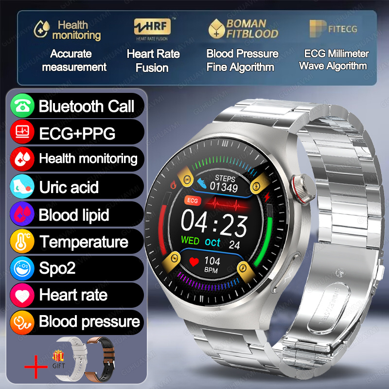2025 New GT5 Pro Micro examination Health SmartWatch Sapphire AMOLED Screen ECG+PPG Blood fat Uric acid Organ monitor smartwatch