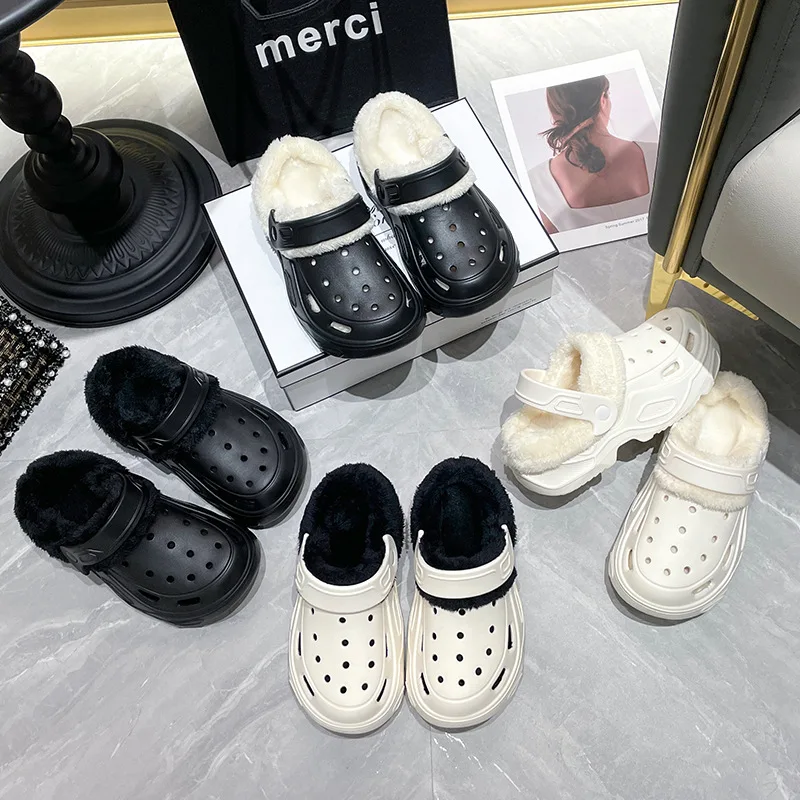 EVA cave shoes winter padded men and women new thick bottom Baotou shoes cotton warm couple cotton slippers men and women