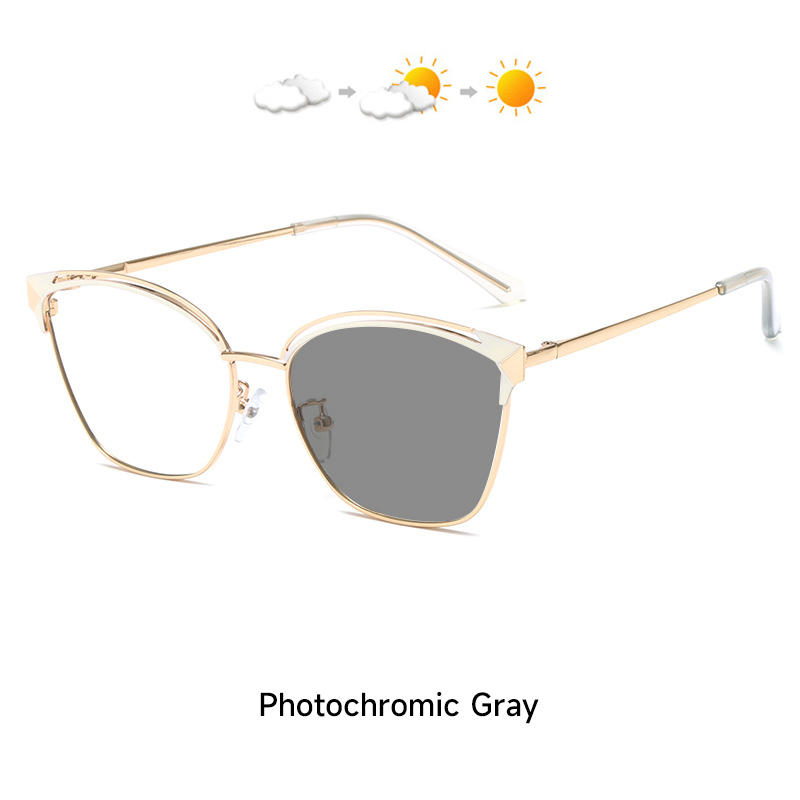 New Fashion Photochromic Anti Blue Light Glasses Women Cat Eye Lentes Oculos Woman Computer Eyewear