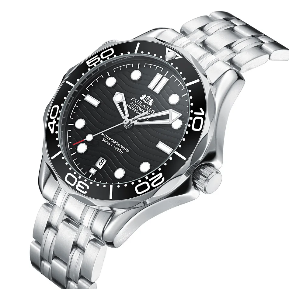 Luxury New Automatic Watch for Men Mechanical Watches Stainless Steel Bracelet Ceramic Diver