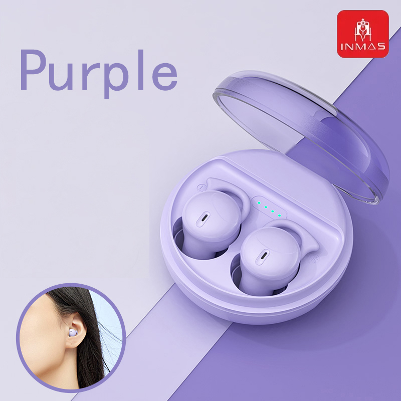 INMAS Q26 ENC Mini Portable Wireless Headsets Bluetooth In-Ear Earphone Noise Reduction Earbud Invisible Sleep Headphones HD Mic
