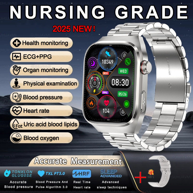 2025 New For XIAOMI Uric acid Blood lipids Smart Watch Men ECG+PPG Blood pressure Blood oxygen Bluetooth Call Health Smartwatchs