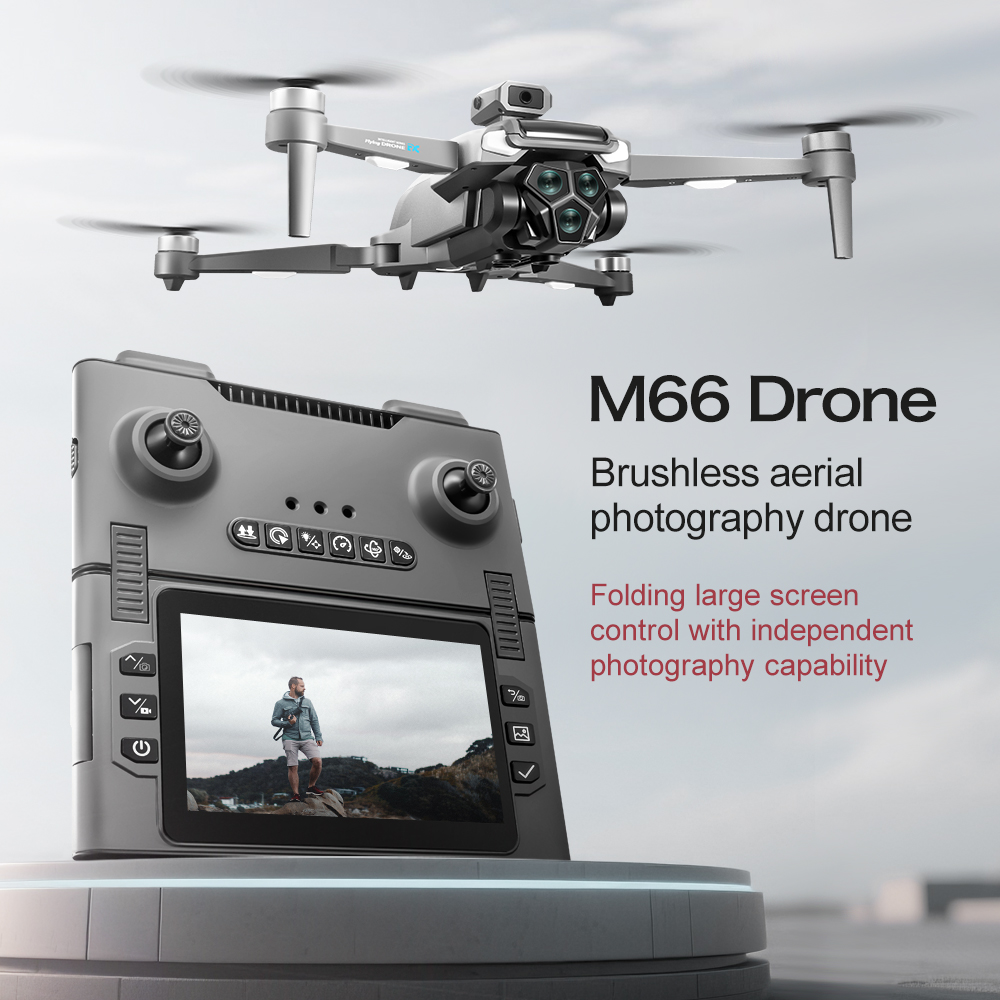 2025 NEW M66 Drone 8K Folding Remote Control With Camera And Screen 5G FPV Camera Quadcopter Brushless Motor RC Quadcopter