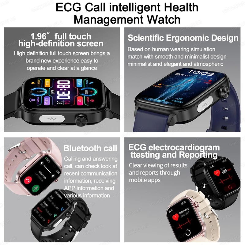 2025 New For XIAOMI ECG+PPG Blood Fat Uric Acid Health Smartwatch Men Women Heart Rate Blood Pressure Bluetooth Call Smart Watch