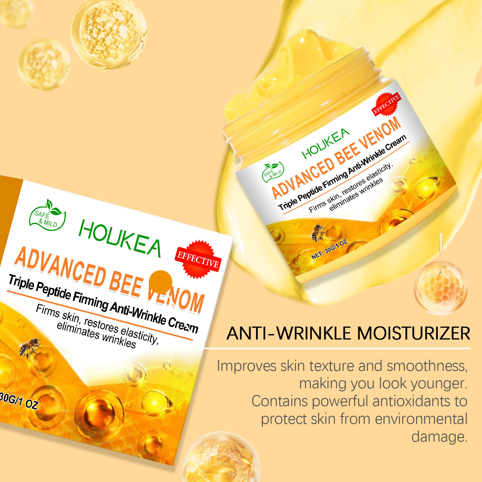 Bee Anti-Wrinkle Lift Face Cream Anti Aging Firming Effect Wrinkle Removal Skin Care Cream Nourish Moisturizing Beauty Products