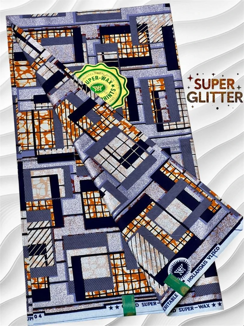 Shine Like Royalty: Original Super Glitter Grand Super Wax – Elite Atamfa Turmi for Stunning Dashiki & High-Fashion African Outfits