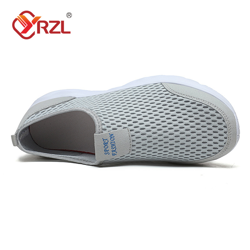 YRZL Men's Sneakers Breathable Mesh Men Casual Shoes Outdoor Non-Slip Big Size Loafers Walking Lightweight Male Tennis shoes