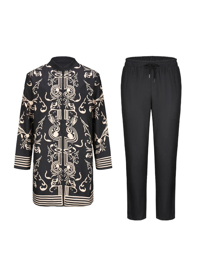 Dashiki African Clothes for Men Autumn Fashion African Men Long Sleeve Printing Top Long Pant Matching Sets Africa Clothing