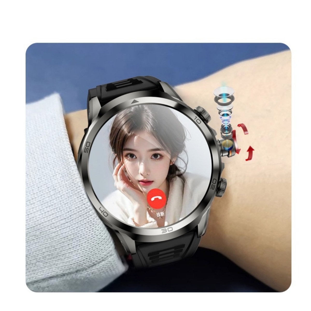 Original H19 Smart Watch Android 10.0 Smartwatch With 190° Rotary Camera GPS WIFI 1.95inch Larger Amoled Screen 256GB Storage