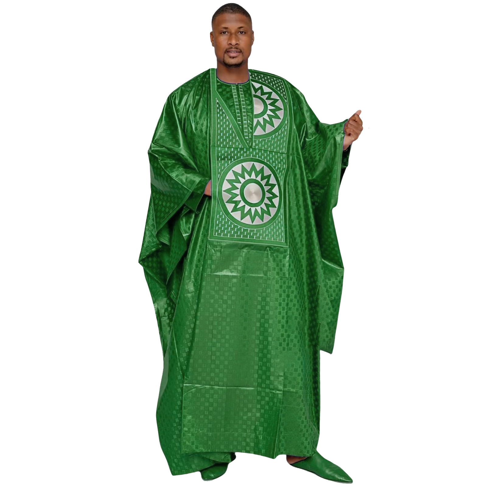 African Clothing For Men Traditional Bazin Riche Embroidery Design Top Long Sleeve 3 Piece Set