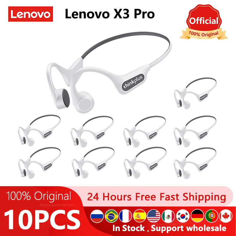Original Lenovo X3 Pro Bone Conduction Wireless Bluetooth 5.3 Headphone 10pcs / 5pcs / 2pcs Ear Hook Sports Earphones Wholesale