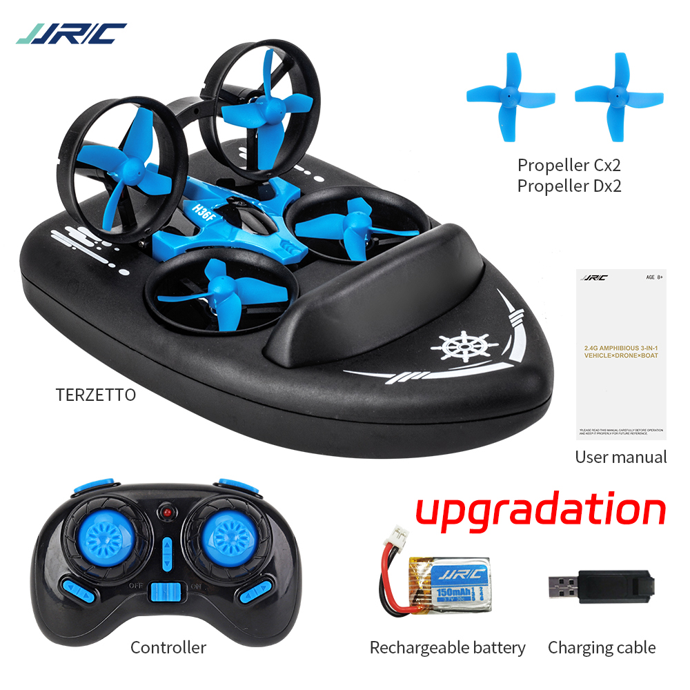 JJRC H36/H36F 1:20 Remote Control Ship Three Modes 2.4G Quadcopter Boat Helicopter UAV Rc Drone Light Kids Toys Children's Gift