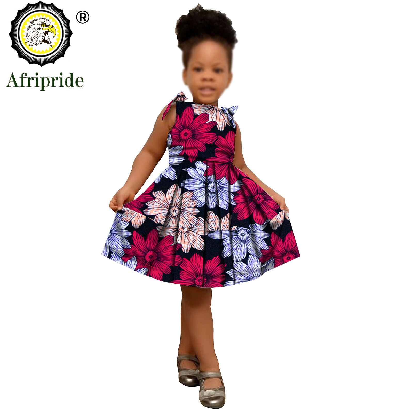2025 African Children Clothing Kids Dashiki Ankara Print Dresses Sleeveless Lovely Mini Dress for Girl AFRIPRIDE S1940005