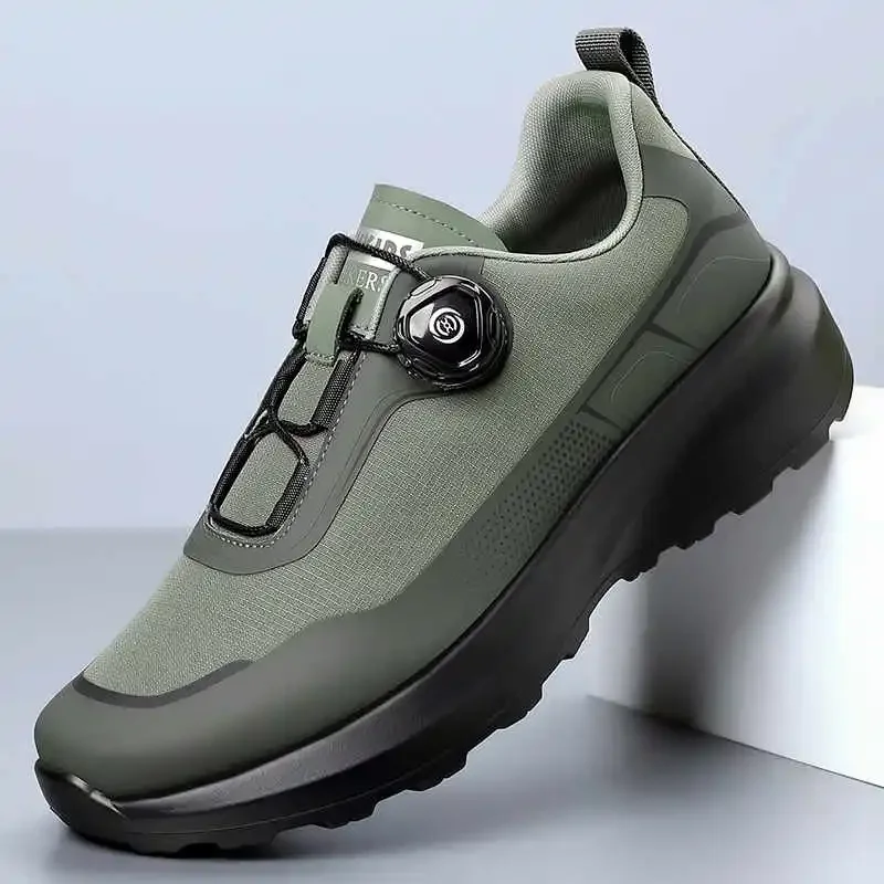 Camping Men's Running Sports Shoes with A Lightweight Comfortable and Versatile Knob Mouth Solid Color Mountaineering Sneakers