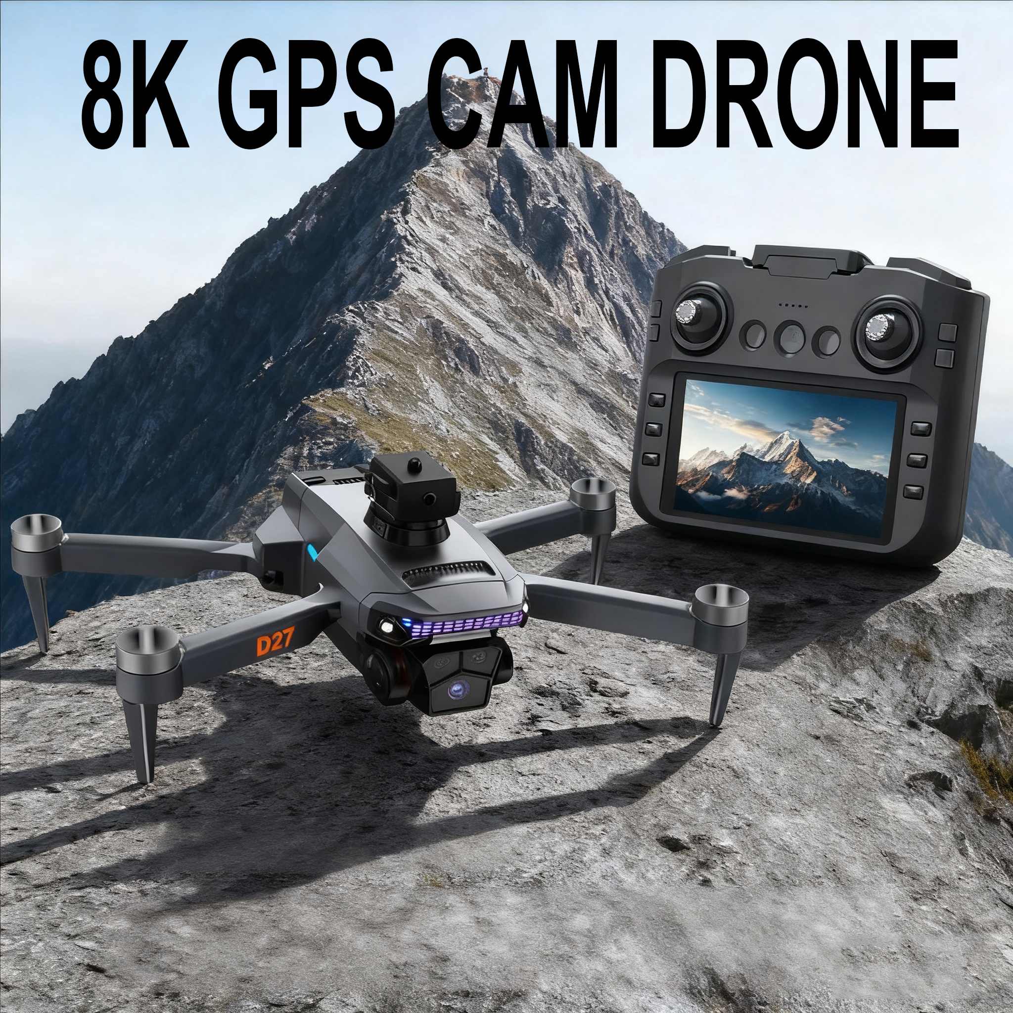 RC GPS Camera Drone 8K HD Camera 5G WIFI windproof FPV 360° Obstacle Avoidance Brushless 4.5inch Screen Remote control