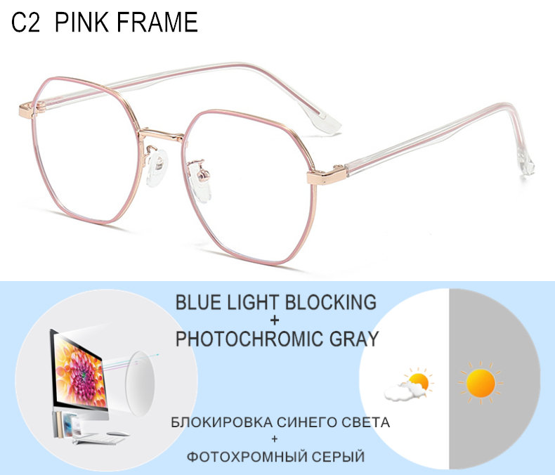 Prescription Custom Myopia Glasses Sphere -0.5 To -10 Men Women Upscale Alloy Polygonal Frame Nearsighted Spectacles F060