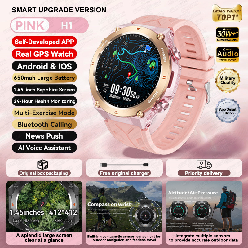 2025 New For Xiaomi GPS Sports Smart Watch Men Waterproof Fitness Trackr Bluetooth call 650Mah Battery Smartwatch Woman Bracelet