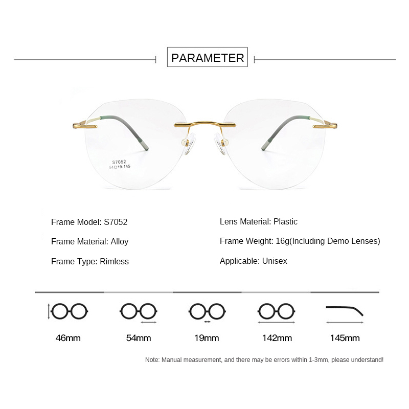 Ultralight Titanium Alloy Rimless Men Glasses Frame Square Eyeglasses Myopia Prescription Frames For Women Optical Eye Glass
