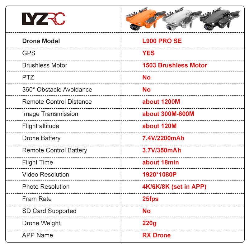 LYZRC L900 PRO SE GPS Drone 4K Professional Brushless Motor 5G WIFI Aerial Photography FPV Helicopters Foldable Quadcopter Dron