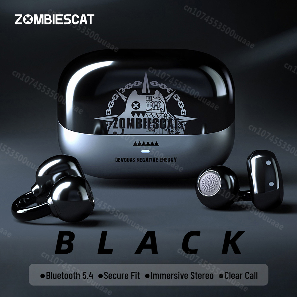 Zombiescat B15 OWS Ear Clip Headphone 360° Immersive Stereo Bluetooth 5.4 Wireless Earphones ENC Clear Call TWS Wireless Earbuds