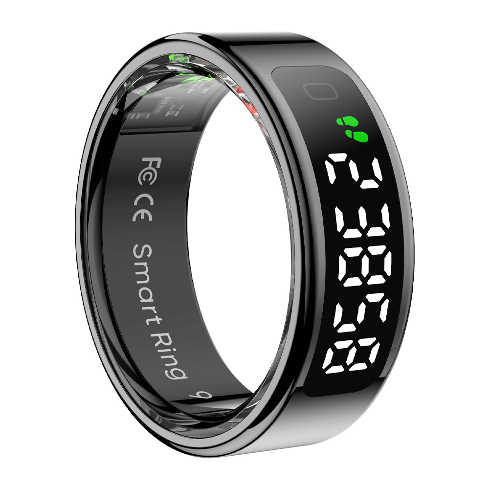 2025 COLMI R12 Smart Ring with Display Screen and Touch, Wireless Charging, Health Manager, 5 ATM Waterproof For Men Women