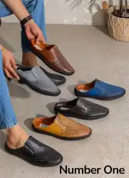 Number One Perforated Leather Slip-On Shoes
