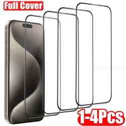 1-4Pcs Tempered Glass For iPhone 15 14 13 12 11 Pro Max Anti-Burst Screen Protector For iPhone X XR XS Max Protective Glass Film