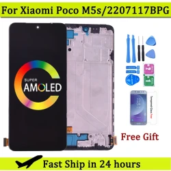 6.43'' AMOLED For Xiaomi Poco M5s LCD Display With Touch Screen Digitizer Replacement Parts 2207117BPG Display