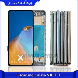 TFT For Samsung S10 G973 SM-G973F SM-G973U SM-G973W LCD Display and Touch Screen Digitizer Assembly Replacment With Frame