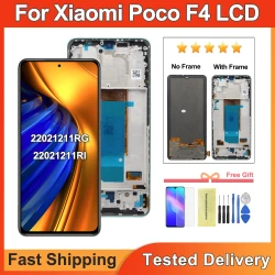 6.67''Original For Xiaomi Poco F4 LCD Display Touch Screen Digitizer Assembly Replacement For POCO F4 22021211RG, 22021211RI LCD