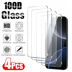 4 PCS Tempered Glass For iPhone 16ProMax 16Plus 16 Full Cover Screen Protector For iPhone 15ProMax 16 Pro Max Protective Glass