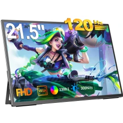 Cdisplay 21.5" Large Portable Monitor Full HD120hz Gamer Monitor 180° Adjustable Stand Gaming Travel Screen for Desktop Laptop