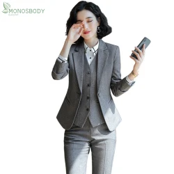 Elegant Office Lady 2 Piece Set Business Uniform Style Trousers Blazer Sets Women Pant Suits Work Wear Fashion Outfits Female