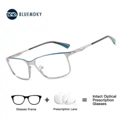 BLUEMOKY Metal Eyebrow Prescription Glasses for Men Stylish Square Photochromic Optical Eyeglasses Progressive Eyewear