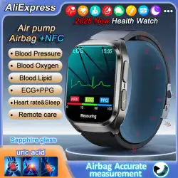 2025 New Air Pump Blood Pressure Accurate Measure Smart Watches Men Micro Physical Examination Fitness Sports Airbag SmartWatch