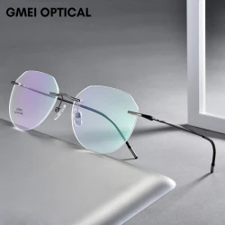 Ultralight Titanium Alloy Rimless Men Glasses Frame Square Eyeglasses Myopia Prescription Frames For Women Optical Eye Glass