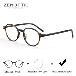 ZENOTTIC Retro Prescription Progressive Eyeglasses Round Myopia Glasses  Anti Blue Light Photochromic Optical Eyewear Women Men