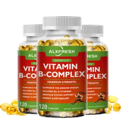 Alxfresh B-Complex Vitamin Supplements (B12 B1 B2 B3 B5 B6 B9 Folic Acid &Biotin), Immune & Energy Support