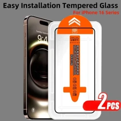 2Pcs Premium Tempere Glass For iPhone 16 15 Pro Max 16E Dust Free Screen Protector for iPhone 14 13 12 11 Pro Max XR XS Glass
