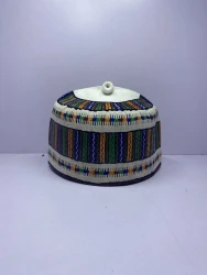 Green Rawaram – Hausa/Fulani Cap, Kufi, Handwoven Cap, Zawa