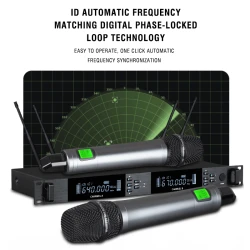 Professional Wireless Microphone  UHF Karaoke One Drag Two KTV Stage Wedding Performance Conference Microphone