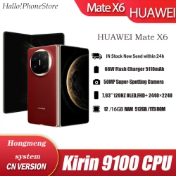 NEW Huawei Mate X6  Fold Screen OLED Kirin 9100 Octa Core HarmonyOS 4.3 IPX8 50MP Three OIS Cameras NFC OTA 5110mAh 66W