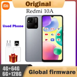 Smartphone 10A 6GB 128GB Original Xiaomi Redmi Global 6.53' HD Display Helio G25 Octa Core 13MP Fingerprint 5000mAh used phone