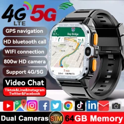 2025 New 5G Sim Card Small mobile phone Smart Watch HD Dual Camera 64GB ROM NFC GPS WiFi Waterproof Google Play Smart Bracelets